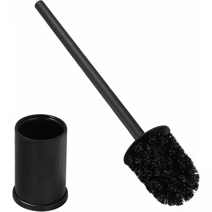 Escobilla de baño de Metal, escobilla de inodoro negra con soporte, diseño minimalista - 1
