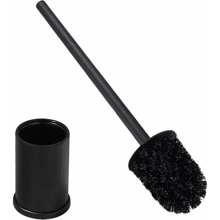Escobilla de baño de Metal, escobilla de inodoro negra con soporte, diseño minimalista - 1