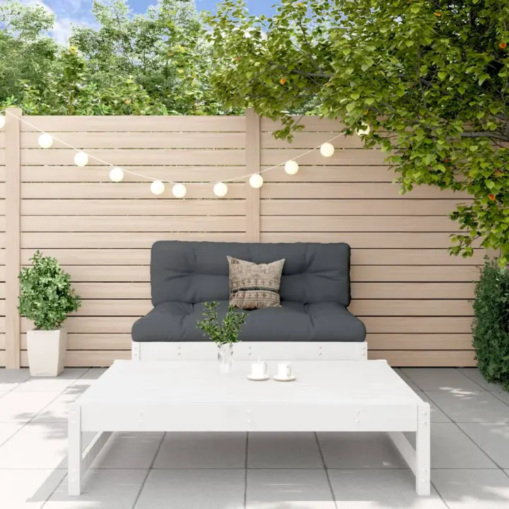 vidaXL Juego de muebles de jardín 2 piezas madera maciza en color Pino blanco/Douglas natural/Pino natural y más | almacenamiento funcional diseño moderno para baño dormitorio sala - 1