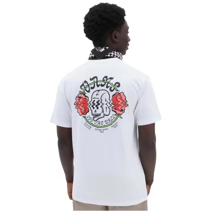 Camiseta de Manga Corta Vans Shaken Skull para hombre en color blanco - 1