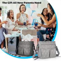 Bolsa de almacenamiento universal para cochecito de 14,6x12,2x7,5 pulgadas, Bolsa Grande impermeable para pañales de Bebe, 4 maneras de LeVar La mopila (GRIS) - details 5