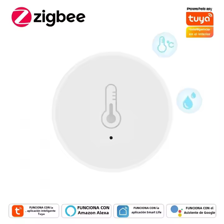 Sensor De Temperatura Y Humedad Zigbee Tuya Con Control Remoto Por App Compatible Con Alexa Y Google Home Para El Hogar Y Plantas - 1