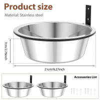 2 Pack Almohadillas De Comida Y Agua Para Perros Montadas En La Pared Acero Inoxidable Plegable De Alto Ajuste Para Gatos - details 5