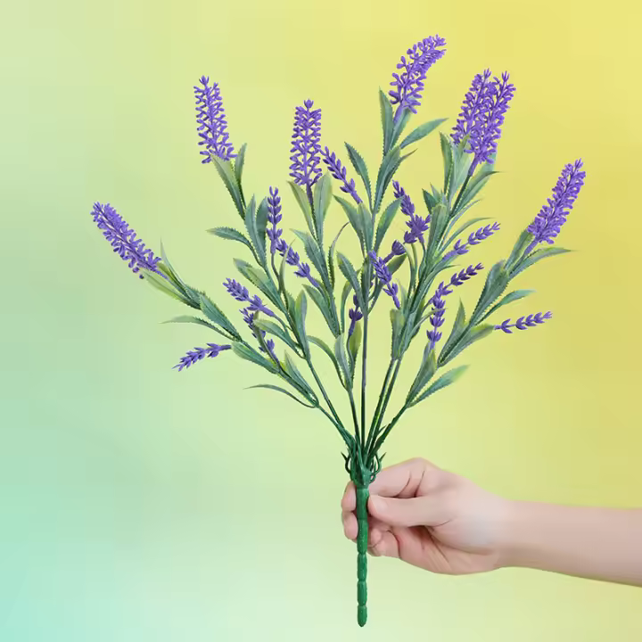 2pcs Lavanda Artificial Morada En Bouquet Decoración Para Bodas Y Navidad Accesorios Para Vaso Jardín Interior - 1