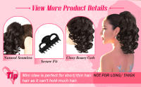 Extension De Cabello Sintético 12" Clip En Cola De Caballo Rizada Corta Para Mujeres Negras Clavija De Mandíbula Peluca De Textura Curva Para Uso Diario - details 2
