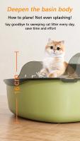 Caixa De Arenero Para Gatos Con Lomo Alto Y Anti-salpicaduras Con Escoba Para Limpieza Suministros Para Mascotas De Plástico - details 5