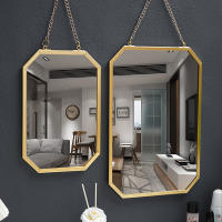 Espejo Decorativo De Estilo Nórdico En Acero Con Marco Rectangular Para Pared Baño Dormitorio Espejo De Lavabo Y Maquillaje - details 2