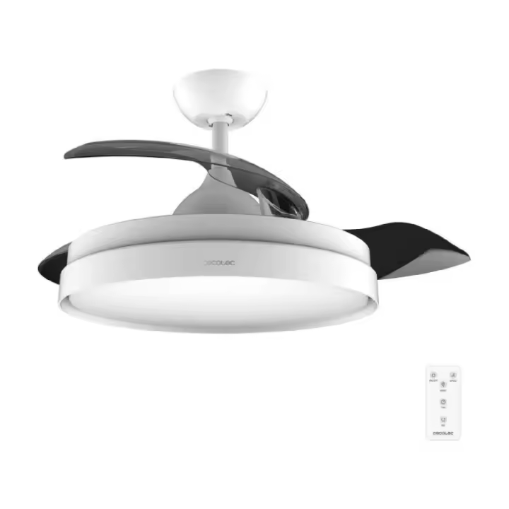 Cecotec Ventilador de Techo con Luz Energysilence Aero 4300 Invisible White. 35W, 6 Velocidades, Aspas Retráctiles - 1