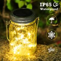 3 Piezas Linternas Solares para Exteriores - Lámpara Solar de 30 LED para Jardín al Aire Libre, Linterior Exterior Impermeable IP65, Lámpara Solar Colgante en Tarro para Jardín, Árbol, Decoración de Patio (Blanco Cálido) gafas protectoras - details 1