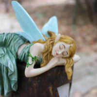 Estatua De Ángel Del Arte 1PC Decoración Para Jardín Soñado Regalo Perfecto Para San Valentín Material De Resina Tamaño Único - details 6