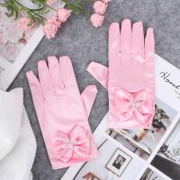 Guantes De Princesa Para Niños Vestido De Satén Con Lazo Guantes De Dama De Moda Unisex Talla De Muñeca Material Poliéster - details 0
