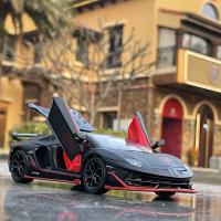 Lamborghini Aventador SVJ 63 Coche De Carreras De Aleación 1:24 Con Sonido Y Luz Modelo De Metal Juguete Para Niños Colección - details 1