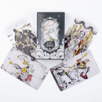 Tarot De Espejo Secreta 10.3*6Cm Arte Feminino Con Simbolismo Rich Monochrome Realm: Negro Blanco Rojo Oro Juego De Cartas - details 4