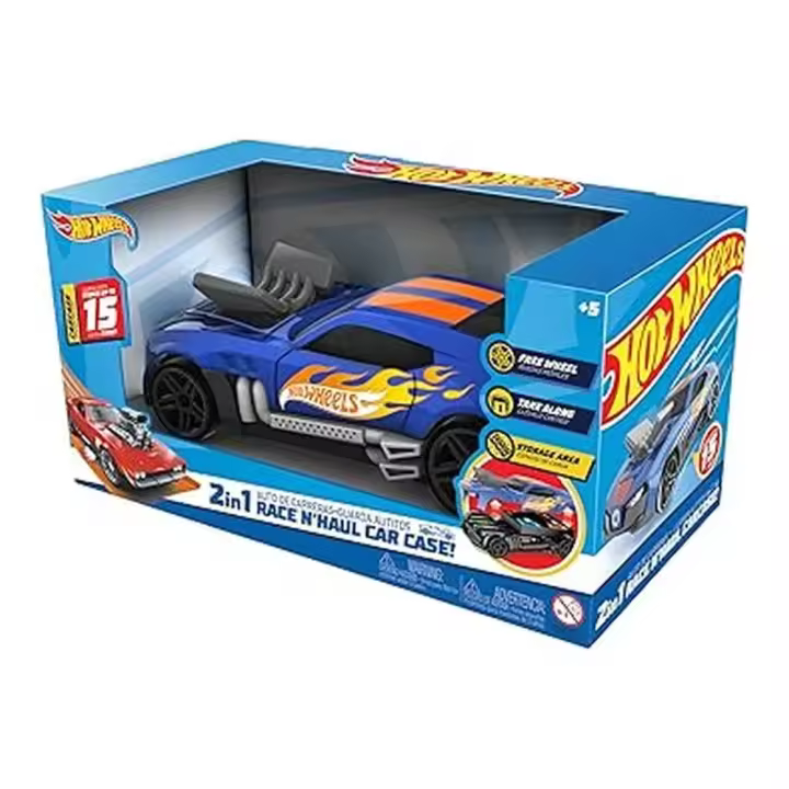 Cefa Coche de Carreras Portacoches Hot Wheels con Asa de Transporte - Recomendado para Niños Mayores de 5 Años - 1
