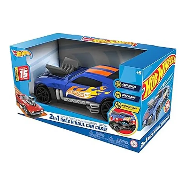 Cefa Coche de Carreras Portacoches Hot Wheels con Asa de Transporte - Recomendado para Niños Mayores de 5 Años - 1
