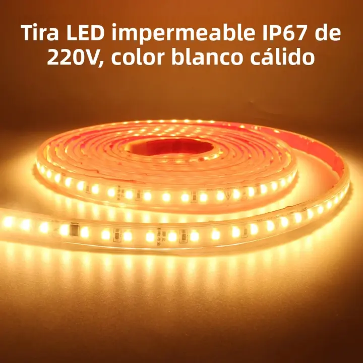 Tira De LED Flexible 220V IP68 Impermeable Con 120LEDs/m SMD 2835 yInterruptor on off EU Plug Para Iluminación Exterior - 1