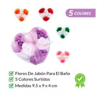 6 FLORES DE JABON PRESENTADAS EN ESTUCHE CORAZON Raíz Detalles de Boda Detalles Originales Inicio  6 FLORES DE JABON PRESENTADAS EN ESTUCHE CORAZON  Regalo Regalos - 1