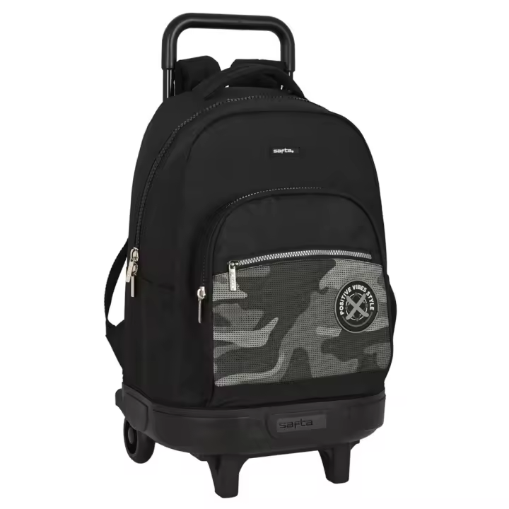 MOCHILA GRANDE CON RUEDAS COMPACT EXTRAIBLE SAFTA "STONE" 33X45X22 CM (Safta 642352918) - 1