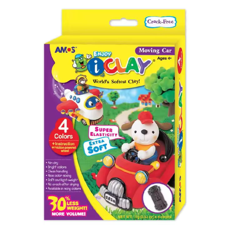 Kit completo para crear un coche de arcilla polimérica i-Clay - Juego de modelado creativo y divertido para niños - No necesita horno - 1