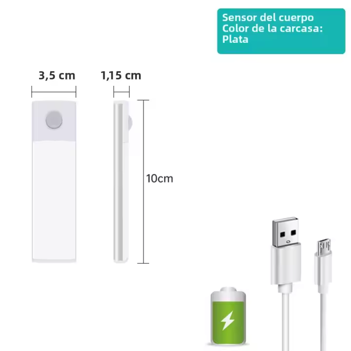 Luz Nocturna Para Dormitorio Con Sensor De Movimiento Luz Sin Cable USB Para Armario De Cocina Iluminación Interior De Gabinete - 1