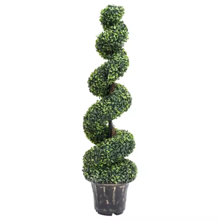 Planta Espiral de Boj artificial con macetero verde 117 cm - 1