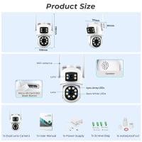 Cámara Wifi 8MP 4K HD PTZ lente Dual pantalla Dual cámara de vigilancia en exterior visión nocturna en Color CCTV cámara IP de seguridad aplicación ICSEE - details 3