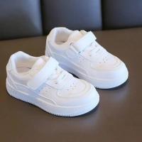 Tenis Deportivos Niños Niñas Primavera/Otoño Nuevos Zapatillas Casuales Cuero Suela Suave Hombre Mujer Niños Pequeños Zapatos Blancos - details 0