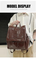 Bolso tipo mochila para el hombro con colgante, moderno, sencillo, informal y de gran capacidad para mujer, con textura y estilo. - details 18