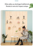 Estante de pared de madera maciza, decoración de salón, bricolaje, almacenamiento, 40x60cm - details 1