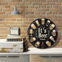 Cartel Redondo De 8x8 En Aluminio Festivo 'Es Hora De La Cerveza' Ideal Para Decoración De Cocina Oficina Garage Impresión HD - details 5