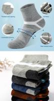 Calcetines De Algodón De Alta Calidad Para Hombre 5 Pares Calcetines Deportivos Transpirables Casual Para Otoño E Invierno Talla EUR38-45 - details 2