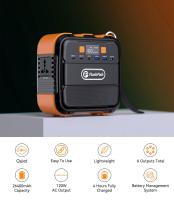Estación de Energía Portátil Flashfish A101, 120W 98Wh 26400mAh, Generador Solar de Respaldo para Viajes al Aire Libre, Camping y Hogar, Tres Formas de Recarga, Luz de Lectura y Linterna SOS, 1*AC 120W, 2*Tipo-C 18W, 2*USB-A, 1*DC - details 0