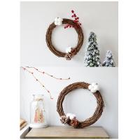 1 Pc Guirnalda De Rattan Seco Natural Para Decoración De Navidad Halloween Y Pascua Arco Iris Redondo Duradero Para Colgar En Puerta O Pared - details 7