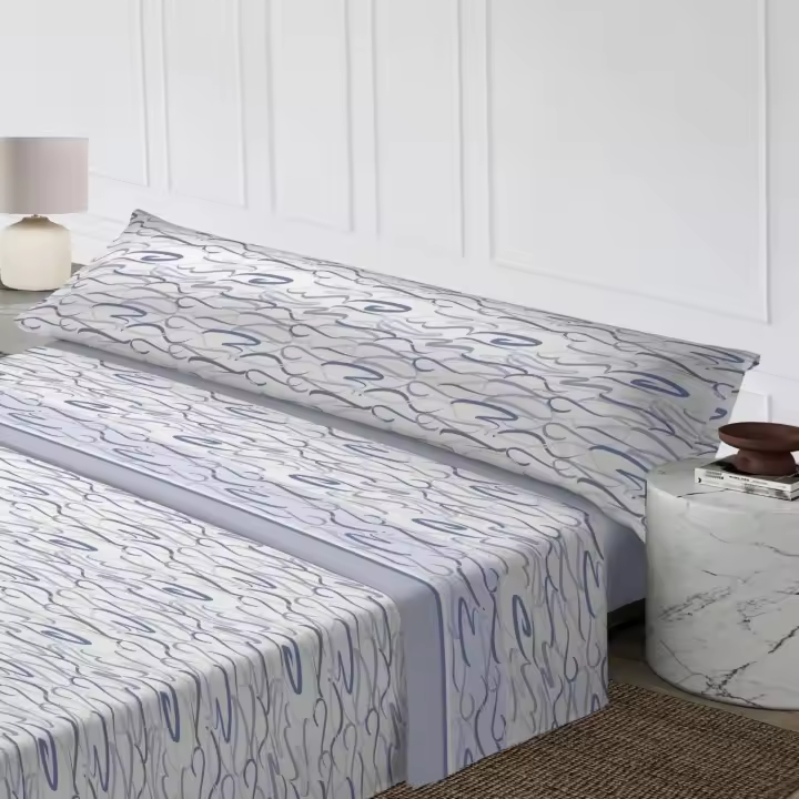 Juego de Sábanas 3 Piezas con Diseño Artístico de Grafiti y Líneas Modernas - Sábana Ajustable con Bordes Elásticos + Colcha Ligera + Funda de Almohada XXL | Tallas 90cm (Individual), 105cm (Matrimonio), 135cm (Queen), 150cm (King), 180cm(super king) - 1