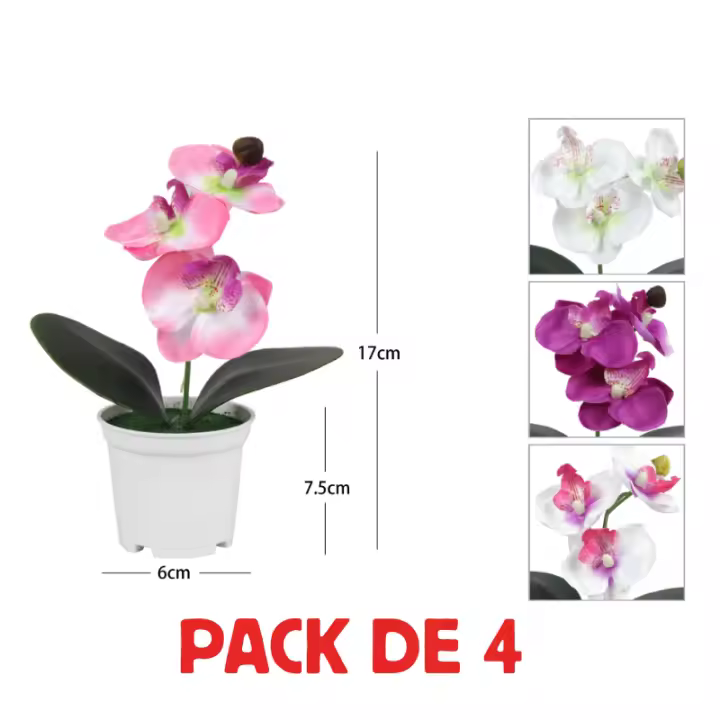 LILI HOME 🌿 Pack de 4 Plantas Artificiales Realistas – Decoración sin Mantenimiento 🌿 Tamaño variable: Desde 17 cm hasta 35 cm, perfectas para cualquier espacio. Cada modelo se envía en un color aleatorio, lo que hace que cada compra sea una sorpresa ún - 1