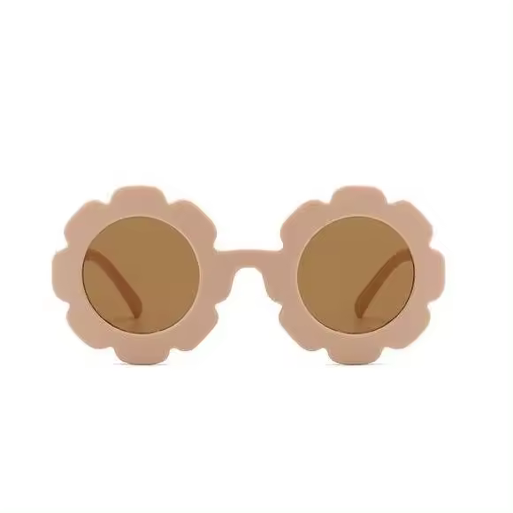 Sunny Kids Gafas de Sol Proteccion UV400 +  Funda para Niños y Niñas Gafas de sol Redondas Modelo Flor Rosa Palo Regalos para El Verano Gafas de Moda Infantil 2-6 Años - 1