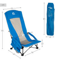 Aktive - Silla plegable, 55x45x95 cm, asiento bajo, respaldo alto, incluye bolsillo, posavasos, topes antivuelco, peso máx 110 kg, estructura acero, tejido poliéster, asa transporte de hombro, sillas plegables, silla plegable baja - details 3