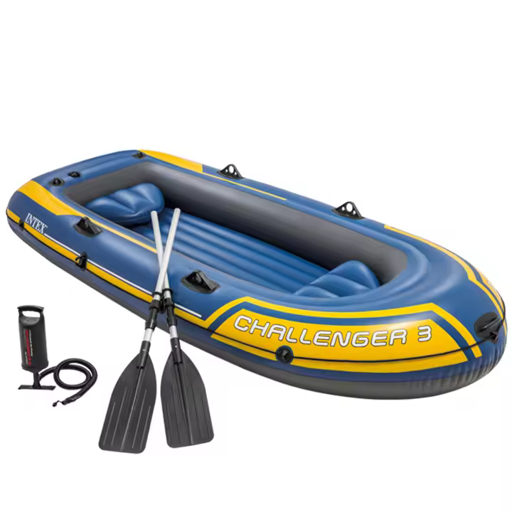Barca hinchable INTEX Challenger, Barca hinchable Intex Challenger 2 & remos - 236 x 114 x 41 cm, Barca hinchable Intex Challenger 3 con remos 295x137x43 cm - 1