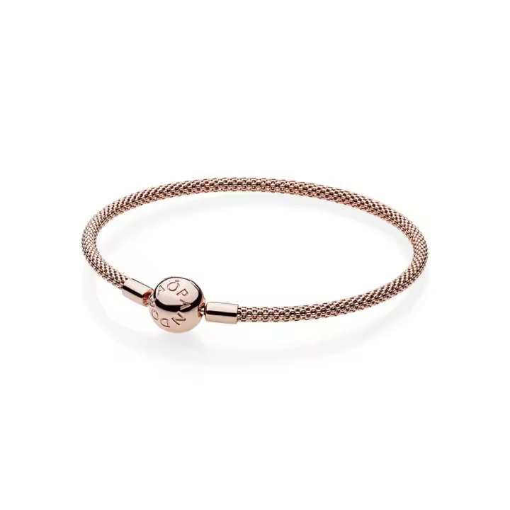 Pulsera Pandora Colección ROSE MALLA 586543-17 - Plata de Primera Ley - Chapada en Oro - 1