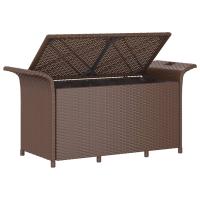 vidaXL Banco de jardín con cojín ratán sintético marrón 116x46x57 cm - details 4