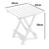 Mesa de jardín plegable Mesa auxiliar de plástico 45x43x50cm blanco - details 3