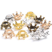 Crown Spacers De Aleación De Latón Para Joyería DIY Pulseras Hechas a Mano Accesorios 6x9/12mm Dorado Y Plateado - details 1
