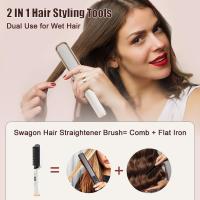 🎁【Detalles para Mamá】Cepillo alisador de pelo iónico negativo, peine caliente con pantalla LED, antiquemaduras, apagado automático, calentamiento rápido, 30 ajustes de temperatura para casa, de viaje y salones de belleza - details 2