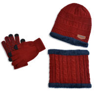 Gorro y Guantes de Invierno para Hombres con Forro Polar Conjuntos de Sombrero Suave Guantes de Pantalla Táctil Unisex Beanie de Punto Gorra Casual Cálida para Regalos - details 0