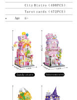 Mini Bloques De Construcción De Vistas De Calle Tienda De Caramelo Casa De Tarot Bistró Modelos De Decoración Bloques De Artesanía Juguetes Para Niños - details 23