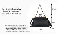 Bolso De Hombro Pequeño Para Mujer Elegante De PU Cuero Suave Lujo Diseñador Clip Clutch Retro Bolso De Mano Y Cruzado Con Cierre De Cremallera - details 0