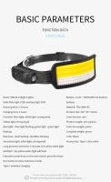 Lámpara Frontal LED Con Sensor De Movimiento Y Batería Integrada Lámpara De Mano Recargable Por USB Luz Portátil Para Senderismo Camping Pesca Subida De Montaña - details 11