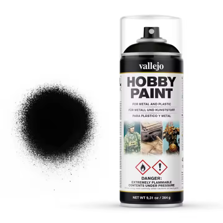 VALLEJO 28012 PRIMER ACRÍLICO SPRAY NEGRO FONDO 400 ML - 1
