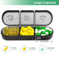 Estuche De Medicamentos Portátil Para Viajes Cortos Con Compartimentos Secretos Capacidad Para 7 Días Material Ecológico Plástico Rectangular - details 1