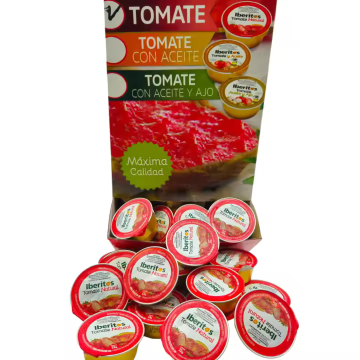 IBERITOS Tomate Natural en Monodosis - Expositor 120uds de 22grs - 1